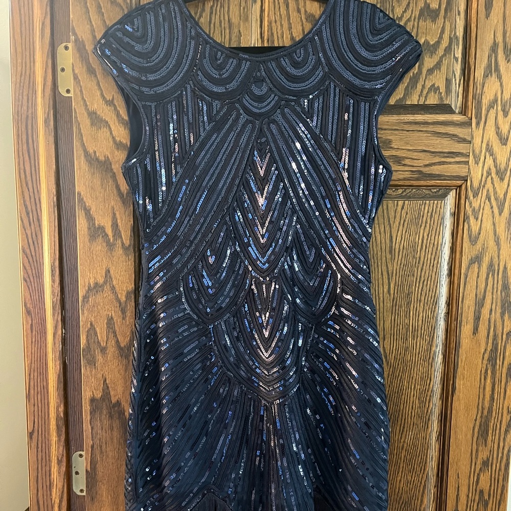 Navy Flapper Great Gatsby Dress Sz XL